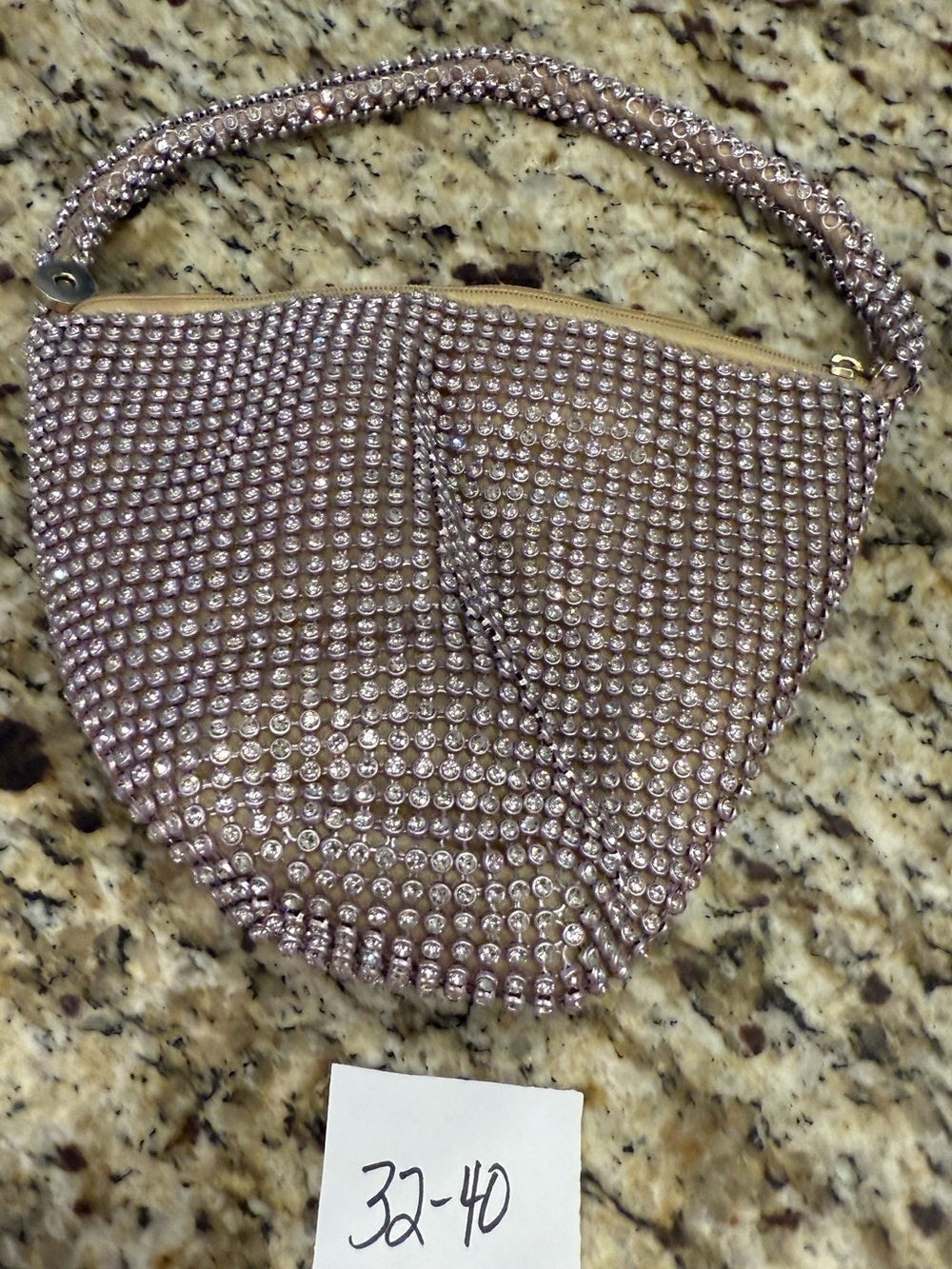 Rhinestone formal mini bag gold cloth interior special occasions - Picture 14 of 14